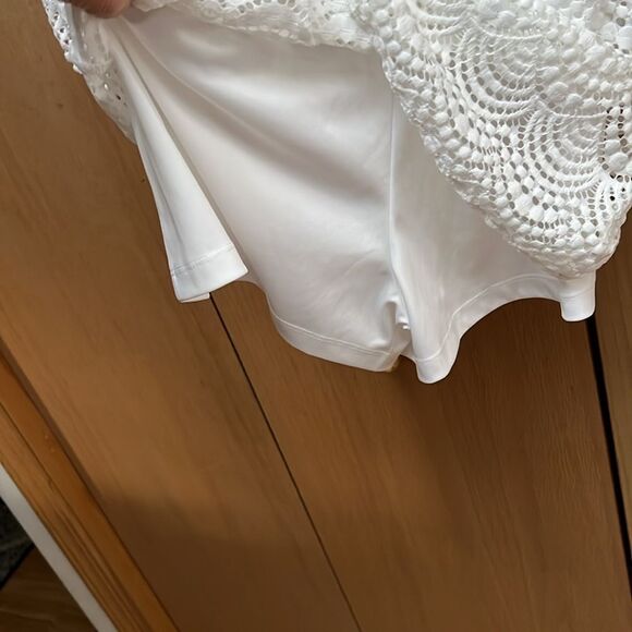 Lilly Pulitzer Lana Skort Romper White Scalloped Shell Lace Size XS - Picture 5 of 7